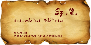 Szilvási Mária névjegykártya