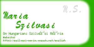 maria szilvasi business card